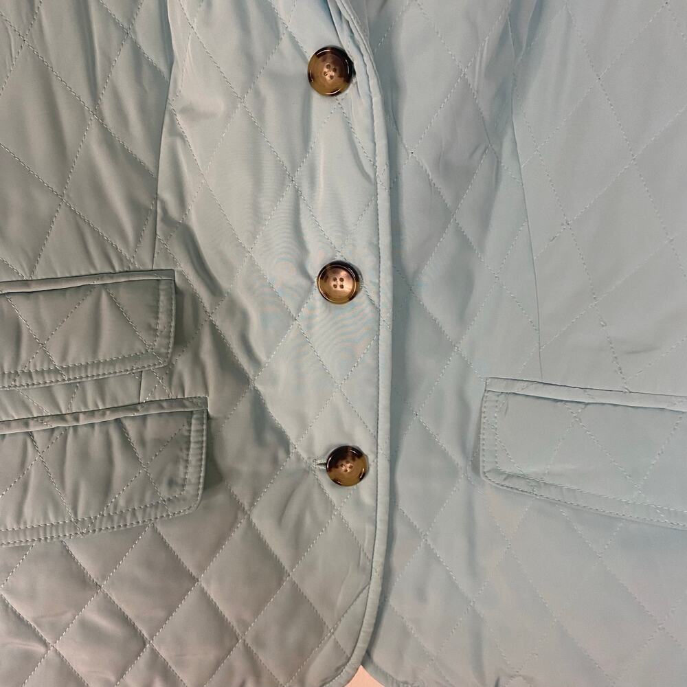 Talbots Quilted Teal Button Down Minimalistic Spr… - image 8